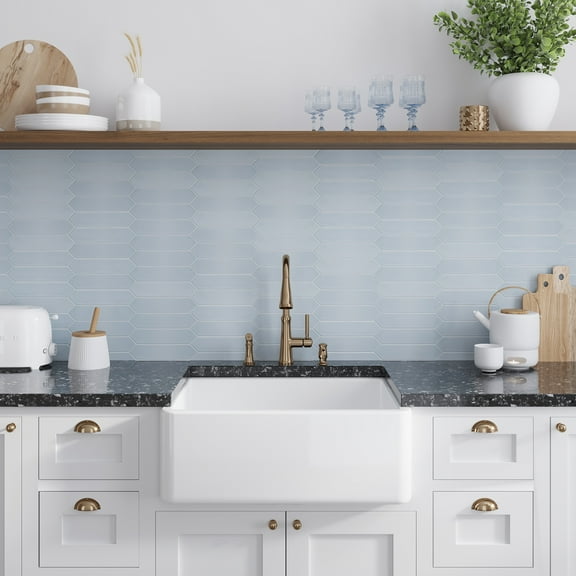 Piquet 2 in. x 10 in. Matte Blue Ceramic Picket Wall and Floor Tile (5.38 sq. ft./case) (44-pack)