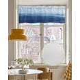 thumbnail image 4 of Navy Blue Kitchen Valances for Windows Farmhouse Linen Window Valance Curtain for Living Room Window Treatment Ombre Modern Oil Painting Aesthetics Abstract Art Valance Rod Pocket, 54 x 18 Inch, 4 of 6