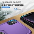 thumbnail image 2 of Phone Case Compatible with iPhone X/XS, Cover with Magnetic Ring Holder Stand Hybrid Rugged Shockproof Drop Proof Heavy Duty Cell Accessories for iPhone X/XS Women Men, Purple/Black, 2 of 8