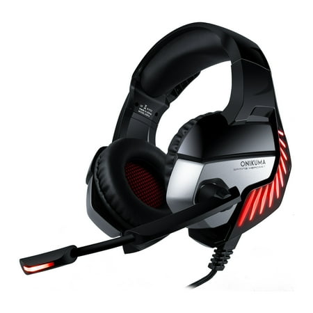 Ps3 Microfono ONIKUMA K5 PRO Stereo Gaming Headset for PS4, PC, Xbox One Controller, Noise Cancelling Over Ear Headphones with Mic, LED Light, Bass Surround ()