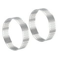 thumbnail image 1 of 2uds Inoxidable Acero Pastel Anillos para Hornear, Perforado Pastel Mousse Anillo Cocina Hornear Calor Resistente 3.1 Diámetro, 0.8 Altura, para Pastel Postre, Plata, 1 of 5