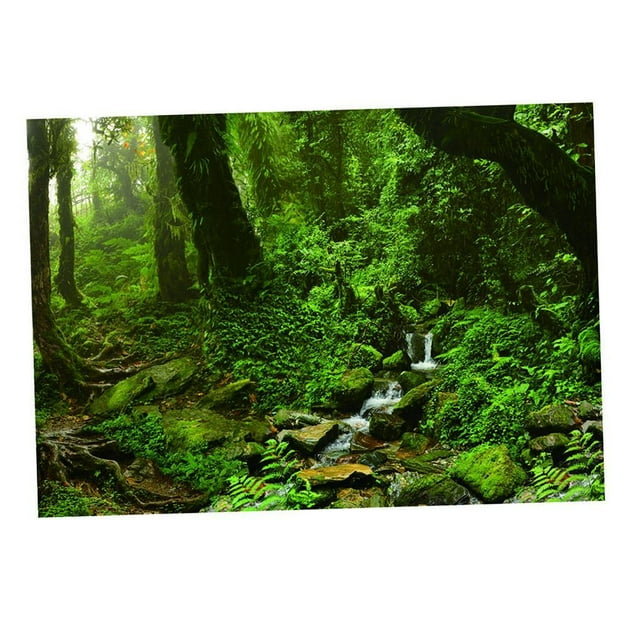QualitChoice Aquarium Background 3D Background Poster Fish Wall Tank Sticker Decorations Grass Green 122x46cm