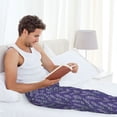 thumbnail image 7 of Fotbe Lavender Flowers Men's Pajama Pants,Sleepwear Pants,Pj Bottoms Drawstring And Pockets-Medium, 7 of 7