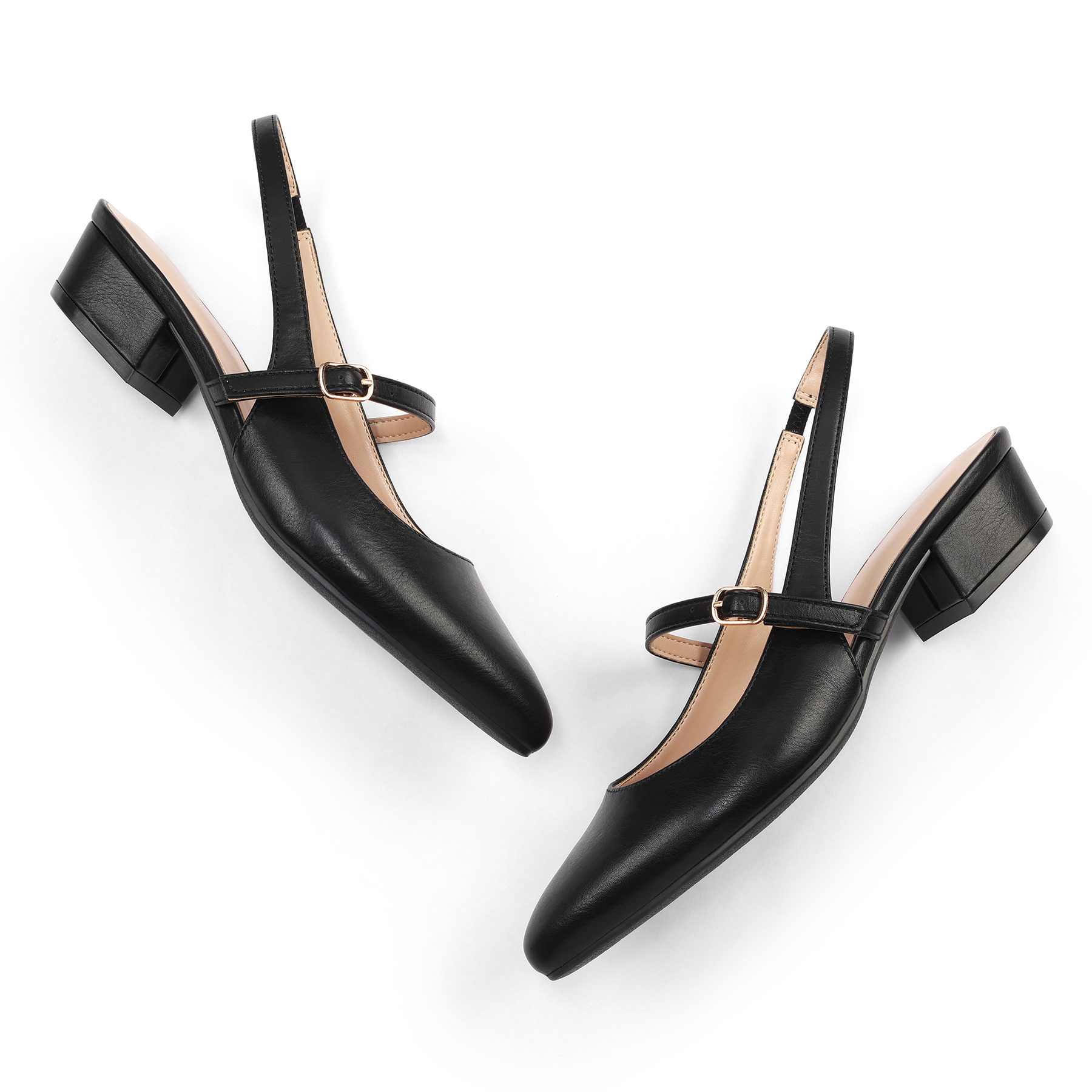 Penny Sue Women's Slingback Sandals Black Block Heel photo 3