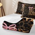 thumbnail image 4 of Manfei Kawaii Bow Letter K Monogrammed Quilt King for Teens Girls,Vintage Cheetah Print Alphabet King Coverlet Set for Female, 4 of 7