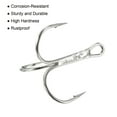 thumbnail image 5 of 3/0# 1.57" Treble Fish Hooks Carbon Steel Bend Hook with Barbs, White 50 Pack, 5 of 6