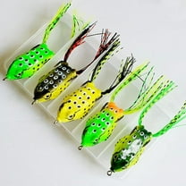 Kiplyki 5 Hollow Body Topwater Frogs Fishing Lures Baits With