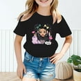 thumbnail image 3 of LRen Girls Shirts Size 8 Kid Girls Cute Graphic Print Tops Round Neck Short Sleeve Tee Soft Summer Casual T Shirt, 3 of 6
