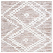 SAFAVIEH Alamo Burton Geometric Area Rug, Taupe/Ivory, 6'7" x 6'7" Square