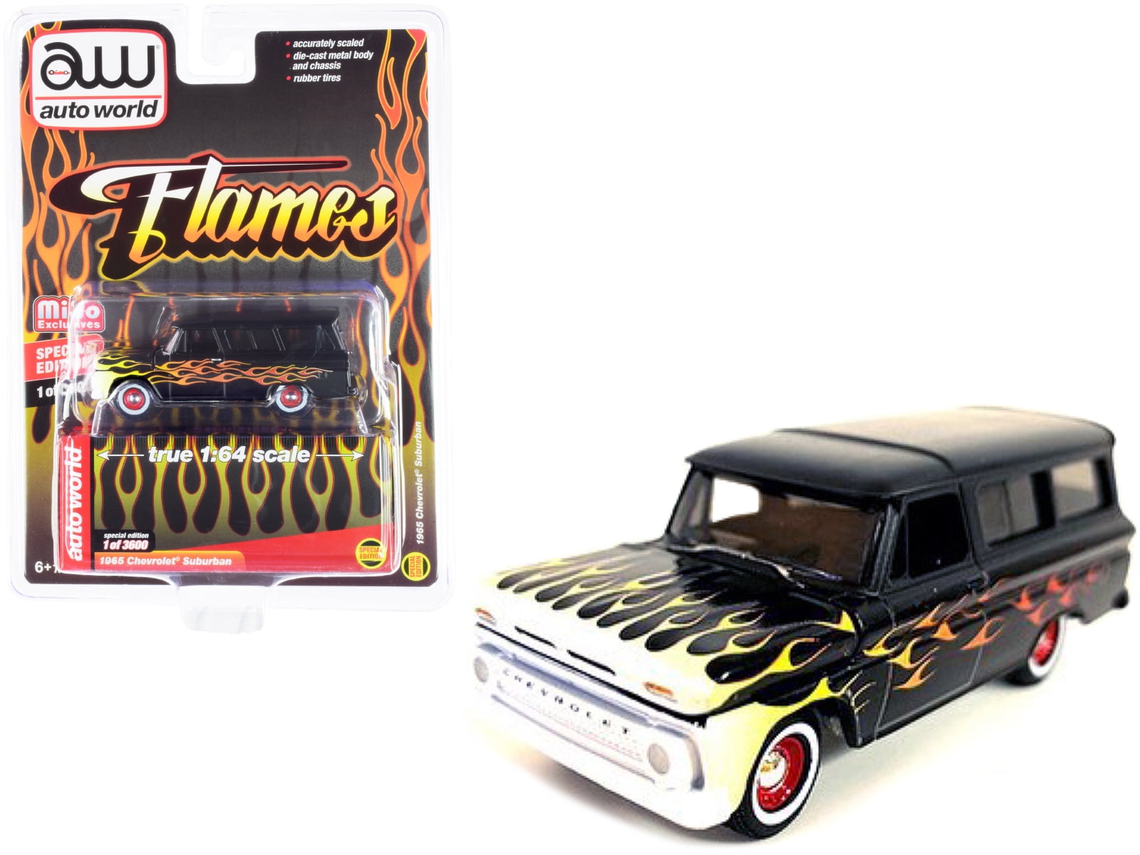 Auto World 1966 Chevrolet Suburban Blu Due Toni 1/64 Modellino Diecast AWSP091B