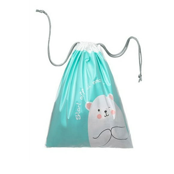 Waterproof Storage Bag for Home Travel Use Durable Drawstring Organizer Polar Bear Small