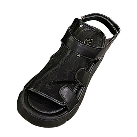 

PEASKJP Womens Sandals Wide Width Casual Espadrille Slide On Platform Sandals Comfort Open Toe Ankle Elastic Strappy Studded Flatform Sandal Shoes (Black 7.5)