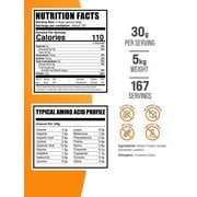 BulkSupplements Whey Protein Isolate Powder - 90%, Whey Protein Supplement, with BCAAs - Unflavored, 30g per Serving, 5kg (11 lbs)