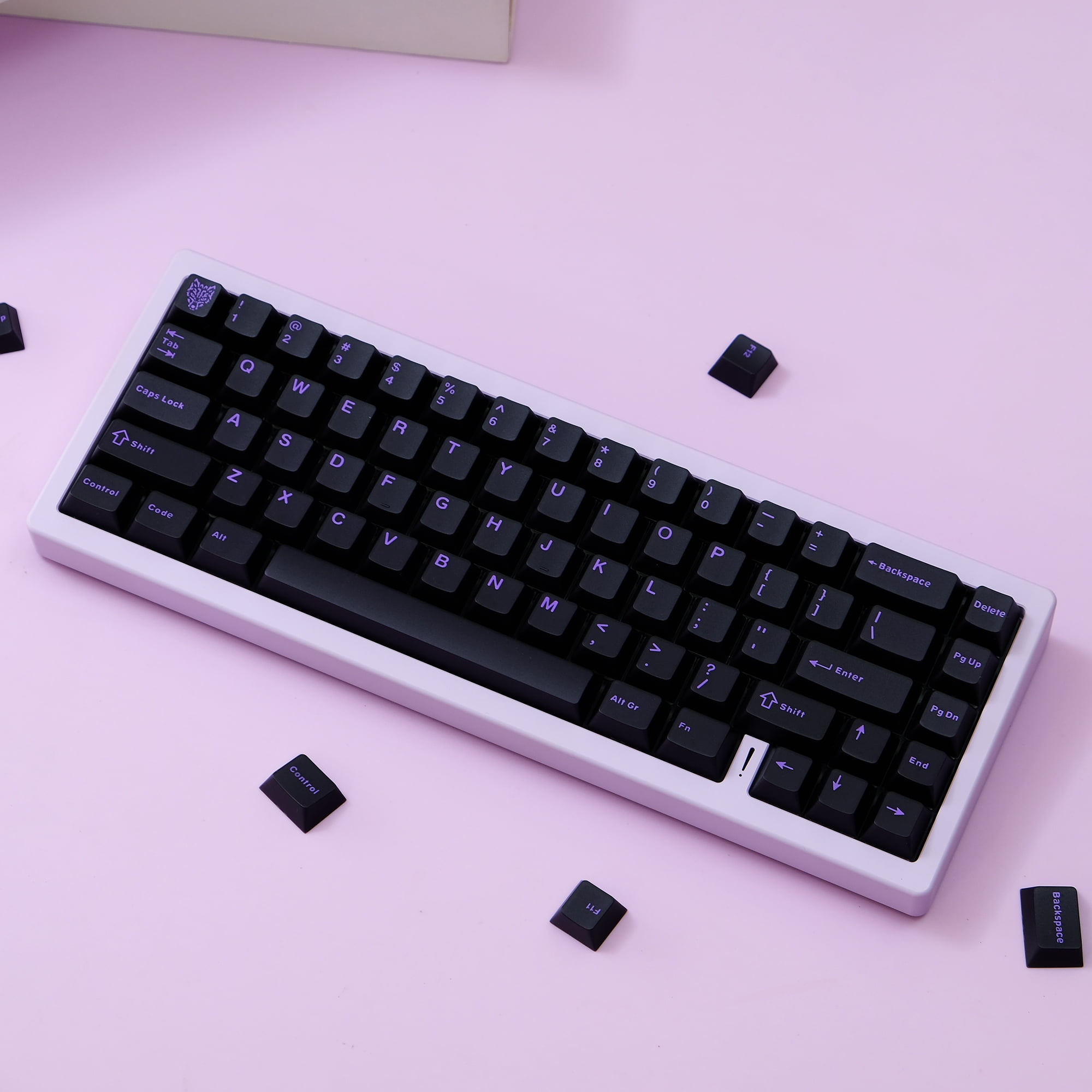 MiFuny Two Colors Cherry Profile Keycaps114 Key ABS Purple Semi Transparent Keycap Mechanical Keyboard Keycap Game Office Keycap Gift