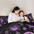 thumbnail image 5 of Manfei Hippie Gothic Moon Bedding Comforter Set for Teens, Mystic Purple Mandala Twin Comforter Sets, Tribal Southwestern Reversible Bedding Set, Luxury Bedroom Decor, 2 Pieces, 5 of 9
