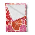 thumbnail image 2 of Fruits Soft Flannel Fleece Throw Blanket, Funky Grapefruit Vintage Citrus in Vibrant Circular Illustration, Cozy Plush for Indoor and Outdoor Use, 50" x 70", Fuchsia Scarlet, by Ambesonne, 2 of 5