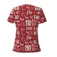 thumbnail image 5 of Wukai Ho Funny Christmas Casual V-Neck Graphic Tees for Women: Lightweight and Breathable Summer Tops with Stylish Design-Small, 5 of 8