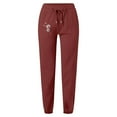 thumbnail image 3 of Ladies Pants Casual Simple Fashion Solid Color Pants Partial Dandelion Print Pocket Drawstring Women’S Pants Red L, 3 of 3
