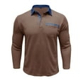thumbnail image 4 of Blusa y camisa de manga larga con cuello vuelto para hombre, estilo casual, con bloques de color, de poliéster y manga larga., 4 of 7