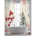 thumbnail image 5 of Beige Christmas Sheer Curtains 84 Inch Length 2 Panels Set Window Treatments, Snowman Xmas Tree Coastal Snowflake Starfish Rod Pocket Semi Curtains for Living Room/Bedroom/Kitchen, 104"W x 84"L, 5 of 7