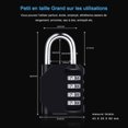 thumbnail image 3 of [2 Pieces] 4-Digit Combination Lock, Waterproof Combination Lock, Waterproof Metal and Plated Steel Combination Clasp (Black), 3 of 4