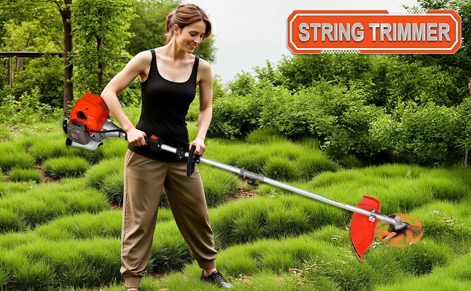5 in 1 Gas Weed Eater, 52CC 2-Stroke Weed Eater Gas Powered, Petrol Hedge Trimmer with Attachments, Brush Cutter Gas Weed Wacker for Weed Grass and Bush