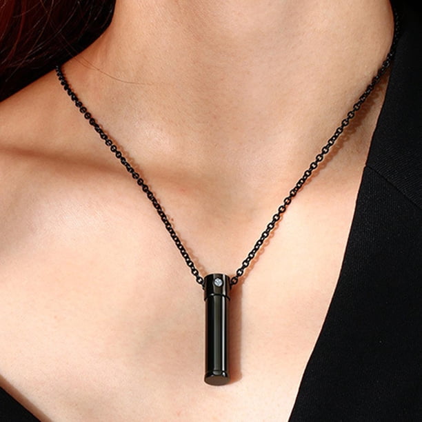cineraria cineraria cineraria Collar Barra de material acero Inoxidable Simple Memorial Cenizas Colgante Joyería para Aniversarios Graduación Regalos Fiestas Bailes Novio negro9 Fernando Colgante de cenizas