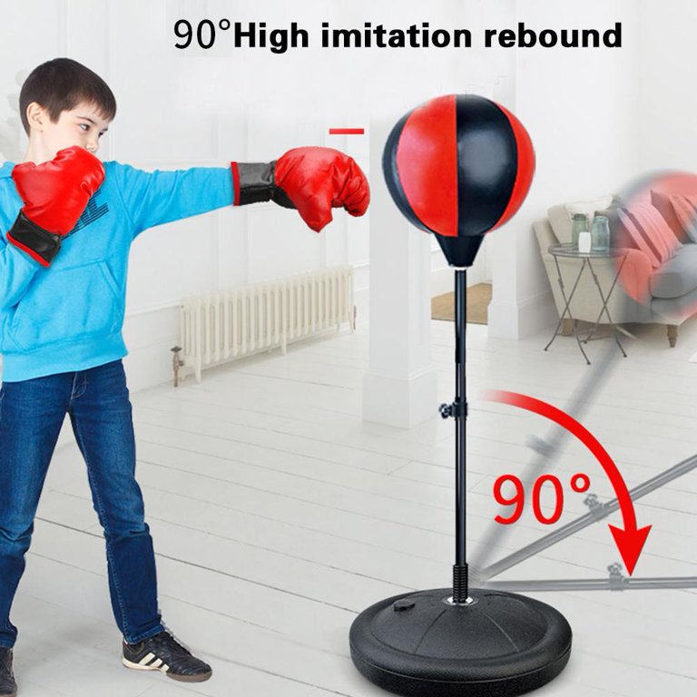 Punching ball réglable avec gants de boxe