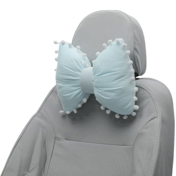 Almohada para Cabeza de Automóvil Ergonomica y Cómoda Soporte para el Cuello Azul 2 Pcs