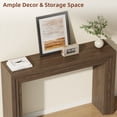thumbnail image 6 of Laintene 43" Entryway Table, Modern Layered Console Table with Storage, Narrow Sofa Table Behind the Couch, Accent for Living Room, Hallway Foyer, Entrance, Walnut, 6 of 10