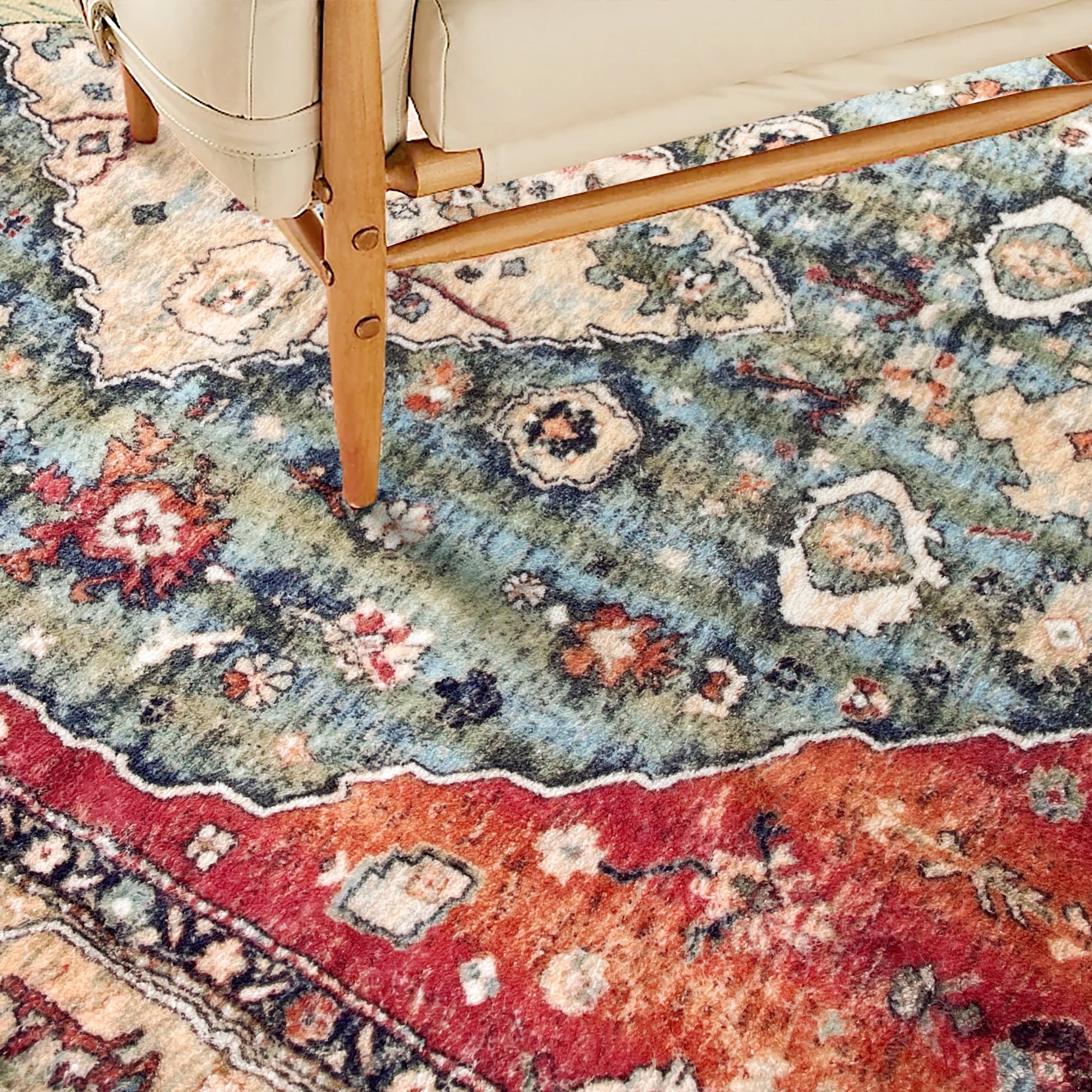  IOHOUZE Accent Rug, Boho Door Mat 2x3 Washable Entryway Rug,  Medal Vintage Faux Wool Non-Slip Low-Pile Floor Carpet for Hallway Indoor Front  Entrance : Home & Kitchen