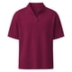 thumbnail image 4 of Blusas y camisas de manga corta y cuello redondo para hombre, de pana, color liso, informales, a la moda, con medio botón, cuello alto, manga corta, de poliéster., 4 of 6