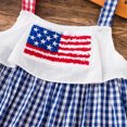 thumbnail image 7 of Toddler & Little Girls Patriotic Gingham Sundress, 4th of July Tiered Ruffle Dress with Applique Comfortable Spaghetti Strap Outfit for All Summer Activities Multicolour 2-3 Years, 7 of 7