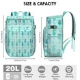 thumbnail image 3 of Tropical Seahorse Cooler Backpack - 20L Insulated Leak-Proof Lunch Bag with Ocean Marine Theme, Perfect for Outdoor, Beach & Travel, Fits 26 Cans & Organizes Utensils, 3 of 5