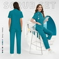 thumbnail image 7 of VIAOLI Scrubs for Women Set – Quarter-Zip Top & Slim Straight Scrub Pants, Stretchy Medical Uniform, 10 colors, 7 of 7