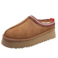 thumbnail image 1 of Chaussures à Enfiler Grande Taille Rembourrées en Coton pour Femmes Hiver Fourrure Intégrée Bout Fermé Pantoufles pour Femmes Plateforme Chaussures pour Femmes, 1 of 6