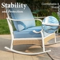 thumbnail image 4 of MF Studio 5-Seater Patio Conversation Set Metal Outdoor Furniture with Rocking Chair Sofa Blue, 4 of 14