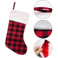 thumbnail image 4 of Medias de Navidad - Adorno de medias de Navidad a cuadros rojos y negros de 16.5 pulgadas con puño de felpa para decoraciones familiares (4 piezas) Zhivalor WRJM-430-2, 4 of 6