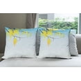 thumbnail image 6 of Ambesonne Floral Throw Pillow Cover 4 Pack, Flowers Bud Blossom Art, 18", Yellow Brown Blue, 6 of 7