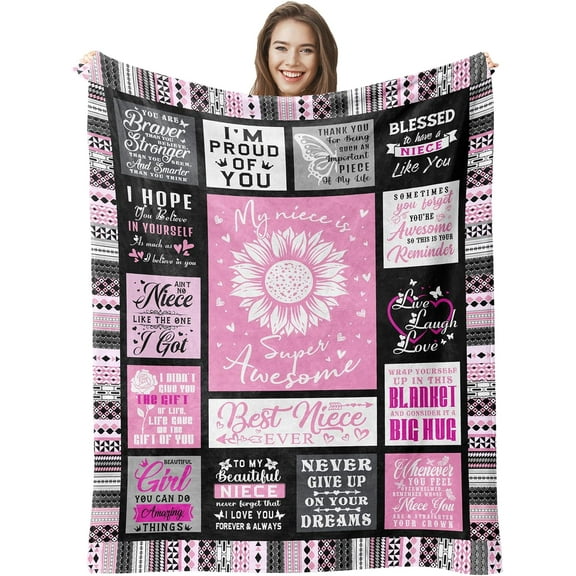 Niece Gifts from Auntie, Niece Gifts Blanket, Gifts for Niece, Niece Gifts from Aunt, Birthday for Niece, Best Niece Gifts, Niece Graduation Gift Ideas - 60 X 50 inches