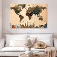 thumbnail image 2 of Elephant Stock Triangle Geometric World Map Wall Art - Horizontal Canvas Wall Art - Living Room Wall Decor - Map Canvas - Brown And Gray Decor - 51" x 34", 2 of 8