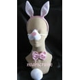 thumbnail image 1 of Rabbit Set Sound Costume Accessory Prop Ears Tail Nose Bow Tie Bunny Pink White, 1 of 1