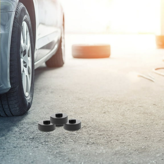 LULULION 4Pcs Black Rubber Jack Pads for Floor Jack with Anti Slip Design and Easy Installation