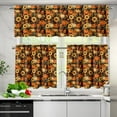 thumbnail image 3 of Yuyamidu Pumpkin Kitchen Curtain Valance and Tiers 3 Panel Sets Thicken Small Short Cafe Window Curtains Breathable Drapes Treatment Tier Curtains for Farmhouse Living Room Home Decoration, 3 of 5