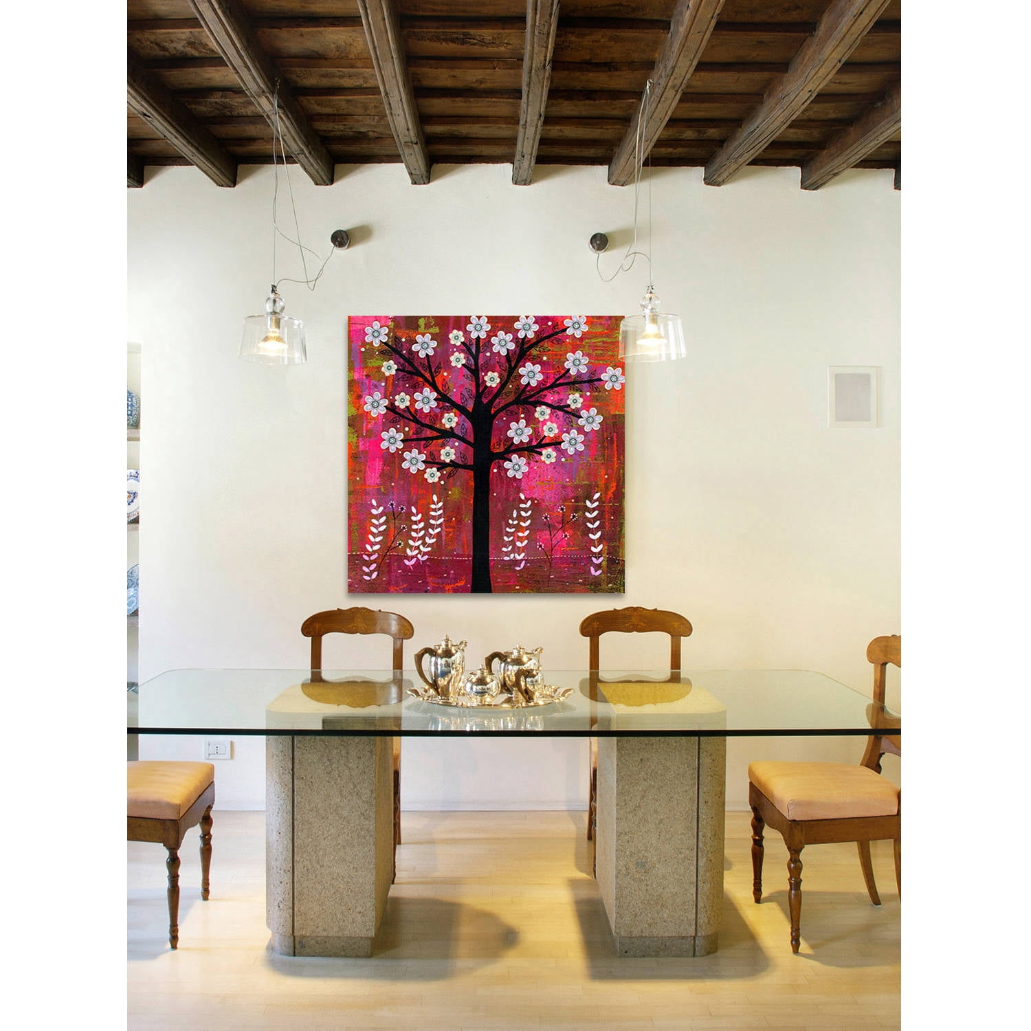 Marmont Hill "Sunset Tree" by Sascalia Painting Print on Wrapped Canvas