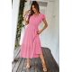 thumbnail image 4 of Vestido PRETTYGARDEN Floral Cruzado con Volantes y Escote en V Maxi Talla Grande, 4 of 7