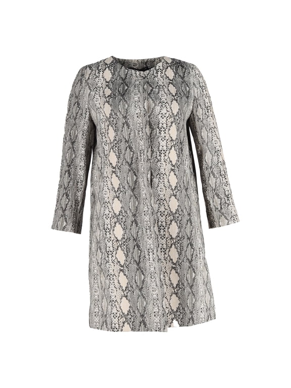 Pre-Owned Max Mara Studio Panetto Coat in Animal Print Viscose