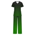 thumbnail image 4 of Homenesgenics Scrubs for Women Set,Nursing Uniforms Set Plus Size,Caregiver Uniform/Carer Uniform,V-neck Scrubs Top with Pockets+Elastic Waist Straight-leg Nursing Breathable Pants Set Green M, 4 of 5