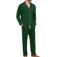 thumbnail image 5 of Luxalzxs Matching Pajamas for Men, Mens Pajama Set Soft Cotton Button Down Notched Collar Pjs Set Long Sleeve Shirts & Pants 2 Piece Sleepwear Lounge Nightwear with Pockets, 5 of 7