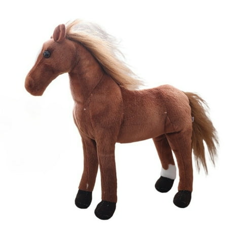 Standing Horse Plush Toy Stuffed Animal, Realistic Lifelike Horse Plush Figure, Soft Decorative Horse Doll for Home Décor, Living Room Display, Cozy Gift for Animal & Horse Lovers